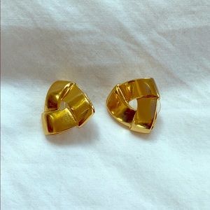Retro gold ribbon earrings ‘80s/‘90s